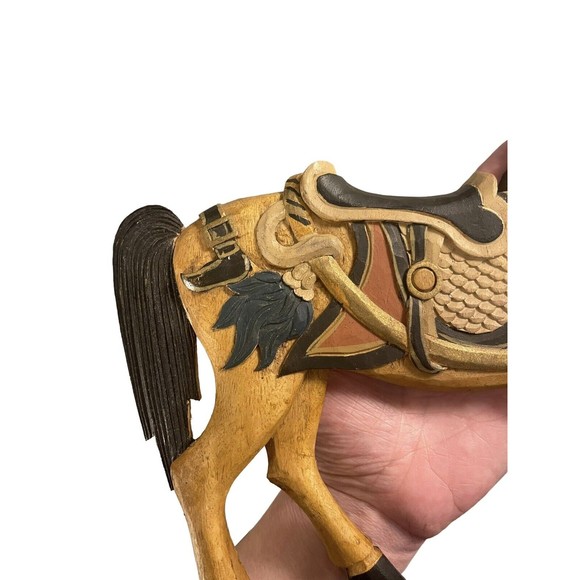 Authentic Models Vintage Hand Carved Handmade Wood Horse China Wall Hanging - Picture 5 of 10